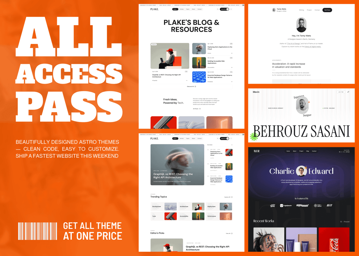 All Access Pass — every Platoltheme theme, one price