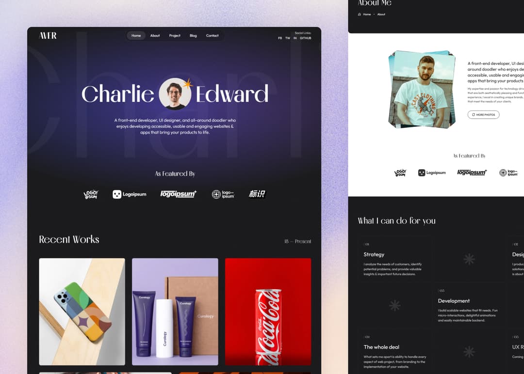 Aver - Astro Portfolio and Blog Theme