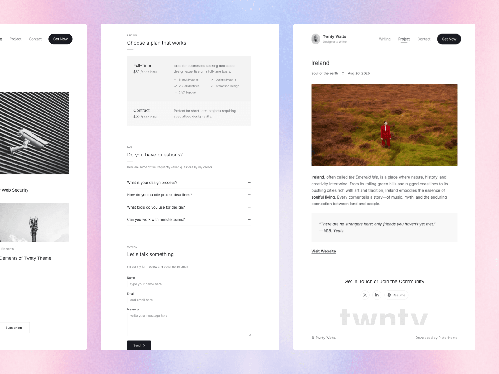 Twnty — Astro CV / Resume theme preview